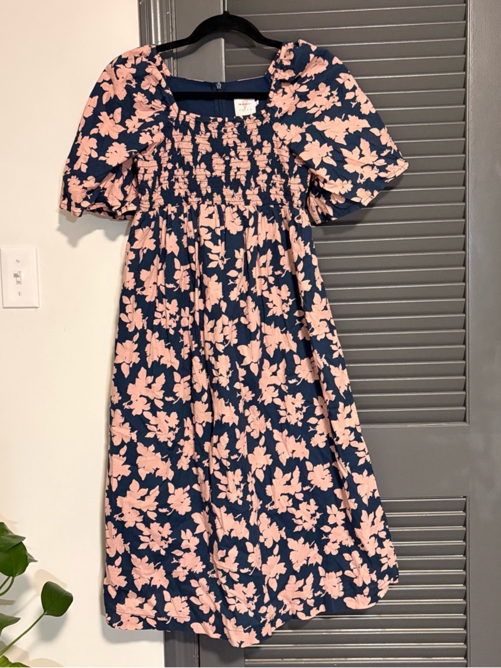 The Nines By Hatch Navy Floral Midi Maternity Dress